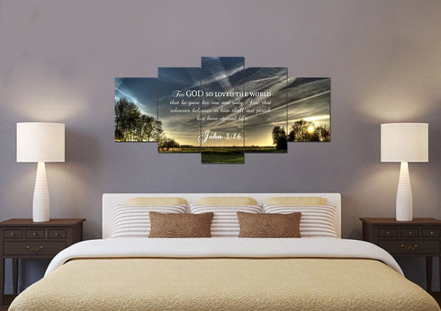 John 3:16 NIV #17 Bible Verse Canvas Wall Art