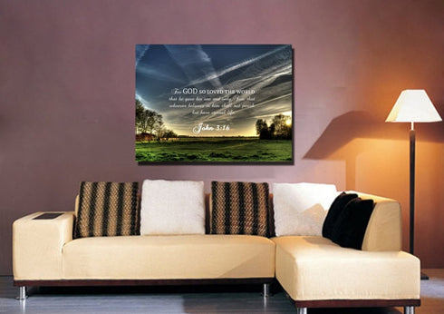John 3:16 NIV #17 Bible Verse Canvas Wall Art