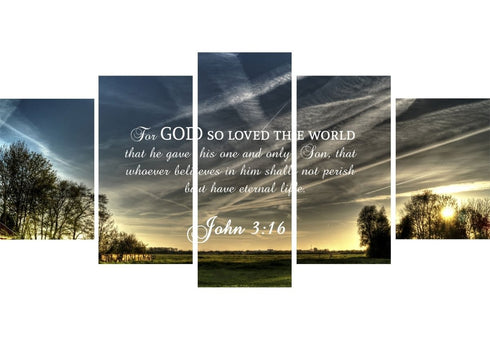 John 3:16 NIV #17 Bible Verse Canvas Wall Art