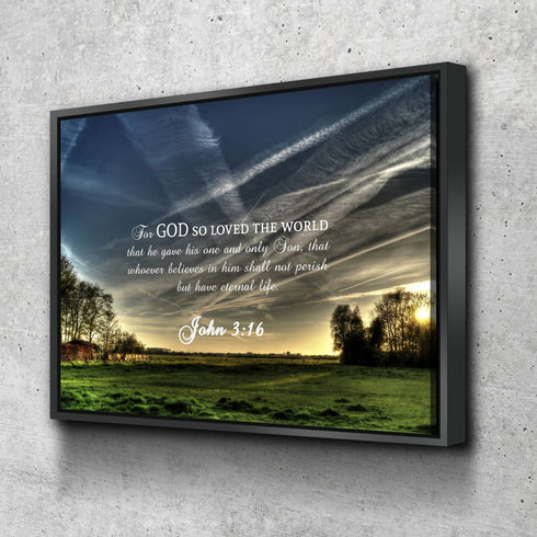 John 3:16 NIV #17 Bible Verse Canvas Wall Art