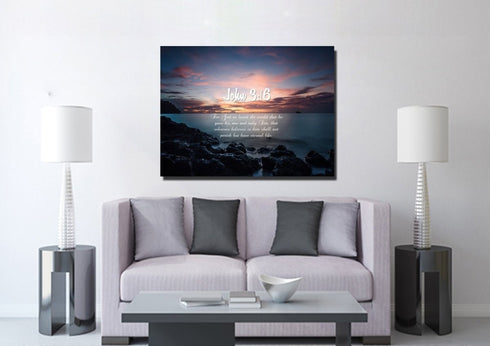 John 3:16 NIV #18 Bible Verse Canvas Wall Art