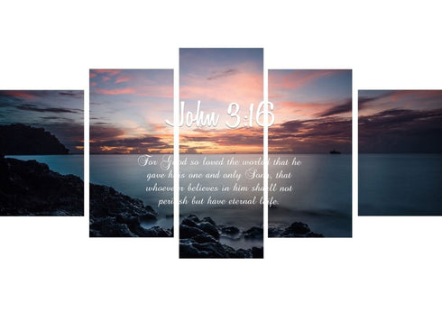 John 3:16 NIV #18 Bible Verse Canvas Wall Art