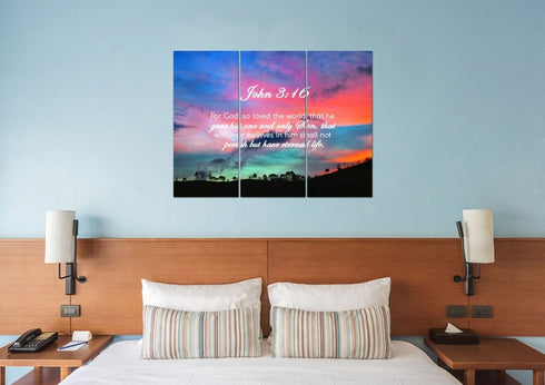 John 3:16 NIV #19 Bible Verse Canvas Wall Art