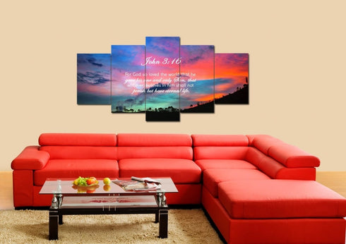 John 3:16 NIV #19 Bible Verse Canvas Wall Art