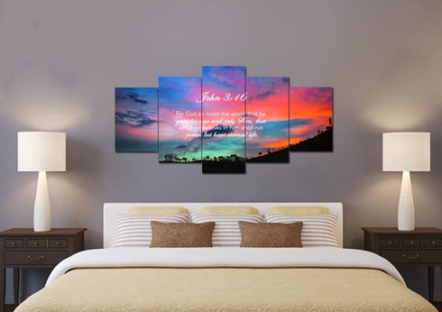 John 3:16 NIV #19 Bible Verse Canvas Wall Art