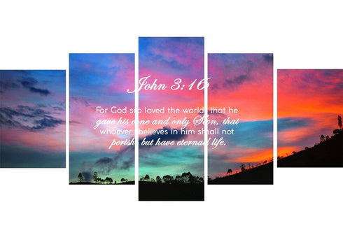 John 3:16 NIV #19 Bible Verse Canvas Wall Art