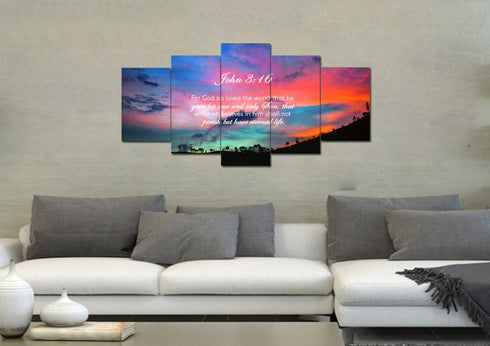 John 3:16 NIV #19 Bible Verse Canvas Wall Art