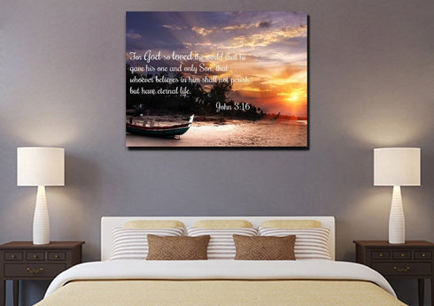John 3:16 NIV #2 Bible Verse Canvas Wall Art