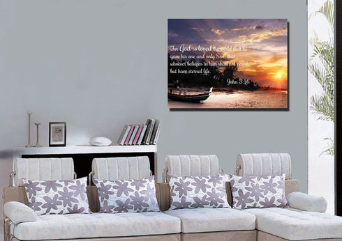 John 3:16 NIV #2 Bible Verse Canvas Wall Art