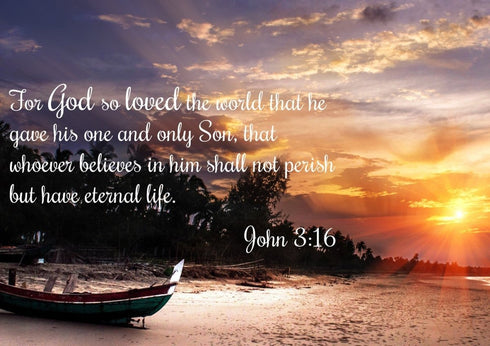 John 3:16 NIV #2 Bible Verse Canvas Wall Art