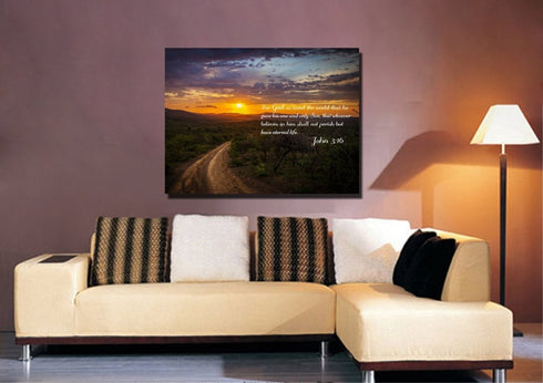 John 3:16 NIV #20 Bible Verse Canvas Wall Art