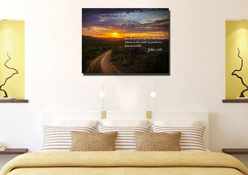 John 3:16 NIV #20 Bible Verse Canvas Wall Art