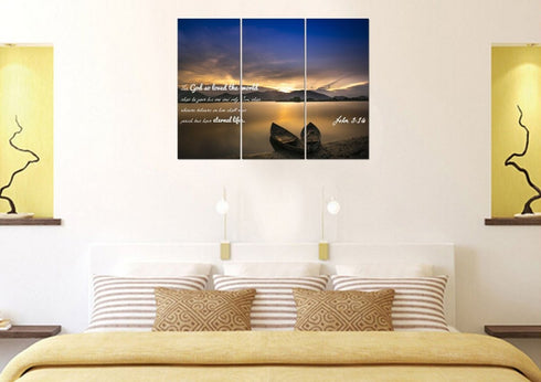 John 3:16 NIV #22 Bible Verse Canvas Wall Art