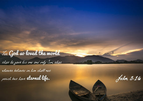 John 3:16 NIV #22 Bible Verse Canvas Wall Art
