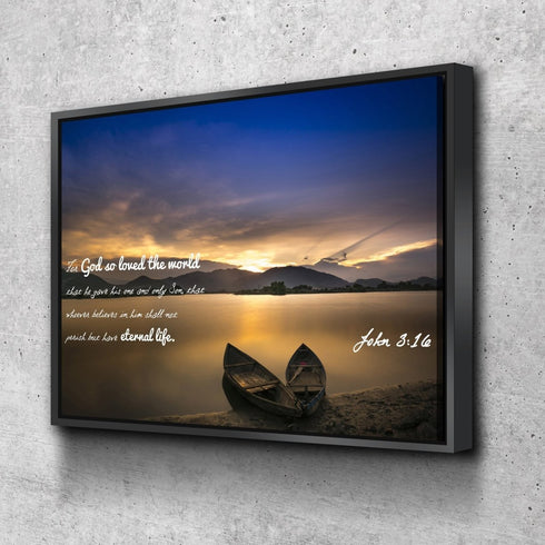 John 3:16 NIV #22 Bible Verse Canvas Wall Art