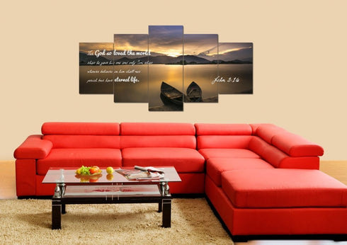 John 3:16 NIV #22 Bible Verse Canvas Wall Art