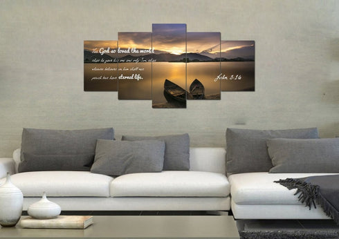 John 3:16 NIV #22 Bible Verse Canvas Wall Art