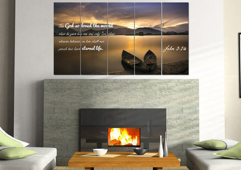John 3:16 NIV #22 Bible Verse Canvas Wall Art