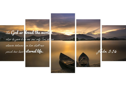 John 3:16 NIV #22 Bible Verse Canvas Wall Art
