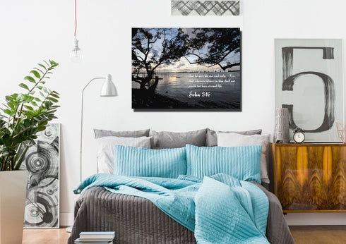 John 3:16 NIV #24 Bible Verse Canvas Wall Art