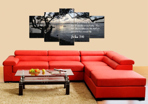 John 3:16 NIV #24 Bible Verse Canvas Wall Art