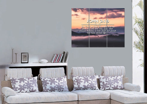 John 3:16 NIV #25 Bible Verse Canvas Wall Art