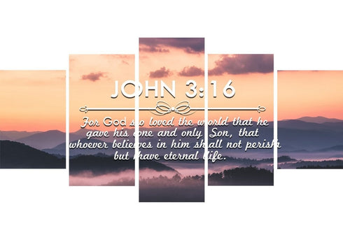 John 3:16 NIV #25 Bible Verse Canvas Wall Art