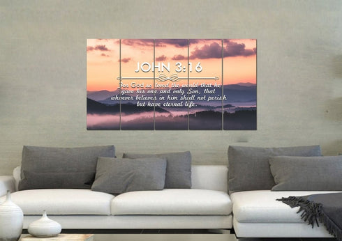 John 3:16 NIV #25 Bible Verse Canvas Wall Art