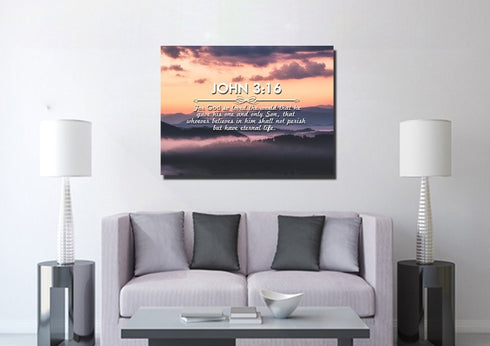 John 3:16 NIV #25 Bible Verse Canvas Wall Art