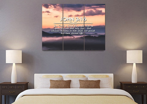 John 3:16 NIV #25 Bible Verse Canvas Wall Art