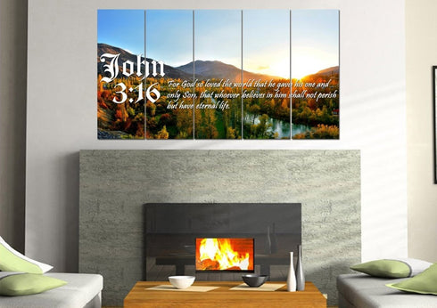 John 3:16 NIV #26 Bible Verse Canvas Wall Art