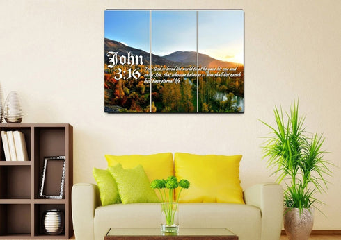 John 3:16 NIV #26 Bible Verse Canvas Wall Art