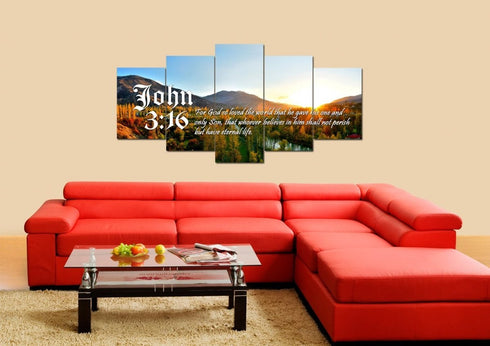 John 3:16 NIV #26 Bible Verse Canvas Wall Art