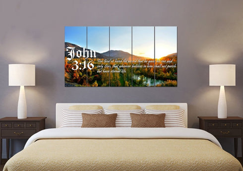 John 3:16 NIV #26 Bible Verse Canvas Wall Art