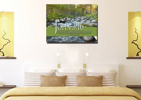 John 3:16 NIV #28 Bible Verse Canvas Wall Art