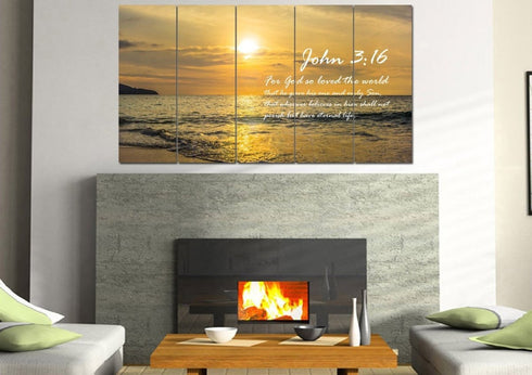John 3:16 NIV #3 Bible Verse Canvas Wall Art
