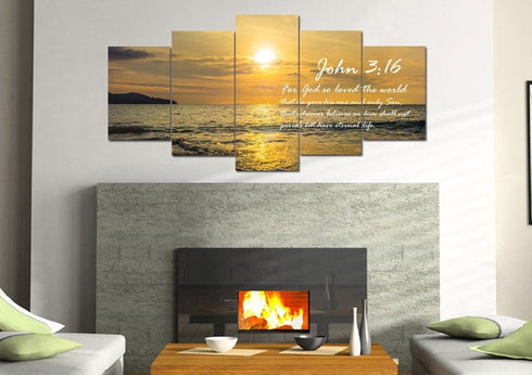 John 3:16 NIV #3 Bible Verse Canvas Wall Art