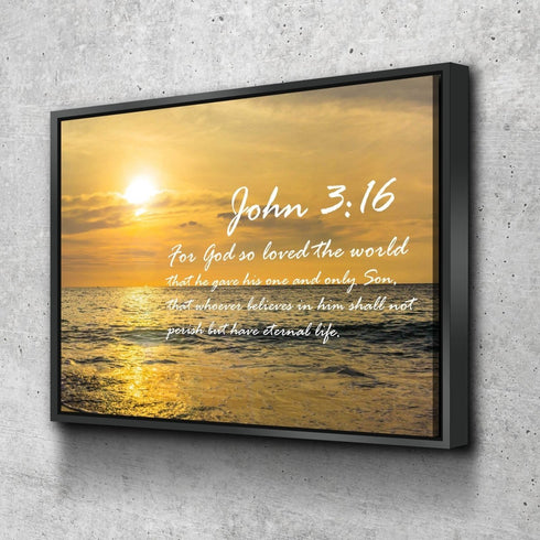 John 3:16 NIV #3 Bible Verse Canvas Wall Art