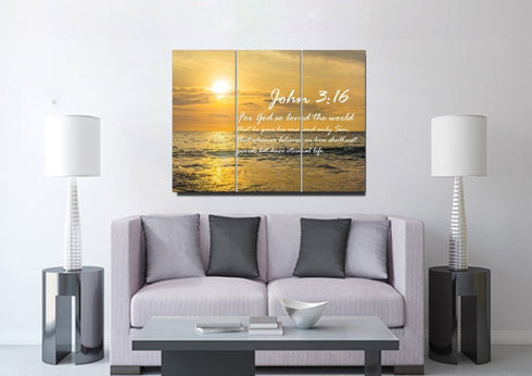 John 3:16 NIV #3 Bible Verse Canvas Wall Art