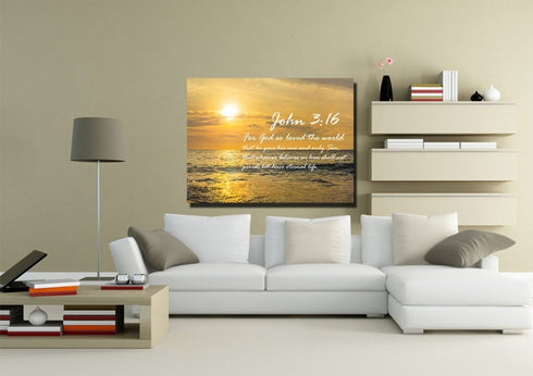 John 3:16 NIV #3 Bible Verse Canvas Wall Art