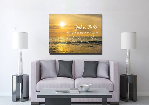 John 3:16 NIV #3 Bible Verse Canvas Wall Art