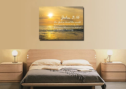 John 3:16 NIV #3 Bible Verse Canvas Wall Art