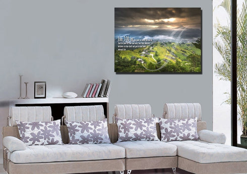 John 3:16 NIV #30 Bible Verse Canvas Wall Art
