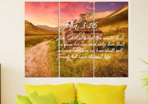 John 3:16 NIV #4 Bible Verse Canvas Wall Art