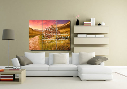 John 3:16 NIV #4 Bible Verse Canvas Wall Art