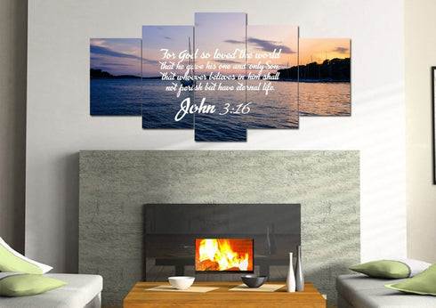 John 3:16 NIV #5 Bible Verse Canvas Wall Art