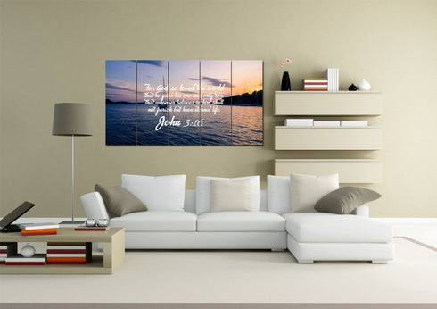 John 3:16 NIV #5 Bible Verse Canvas Wall Art