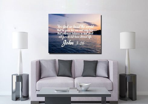John 3:16 NIV #5 Bible Verse Canvas Wall Art