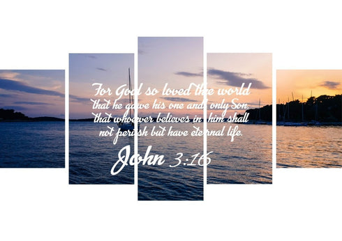 John 3:16 NIV #5 Bible Verse Canvas Wall Art