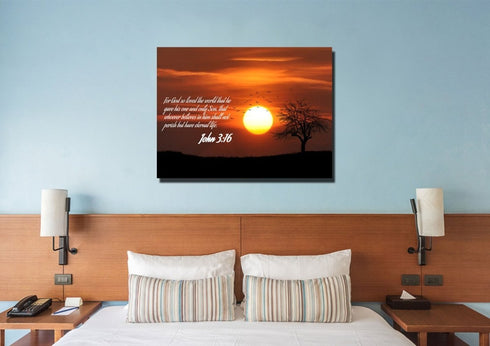 John 3:16 NIV #6 Bible Verse Canvas Wall Art